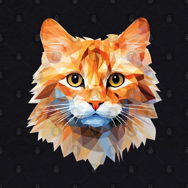 Low poly cat - Orange cat in low polygon art by OurCCDesign